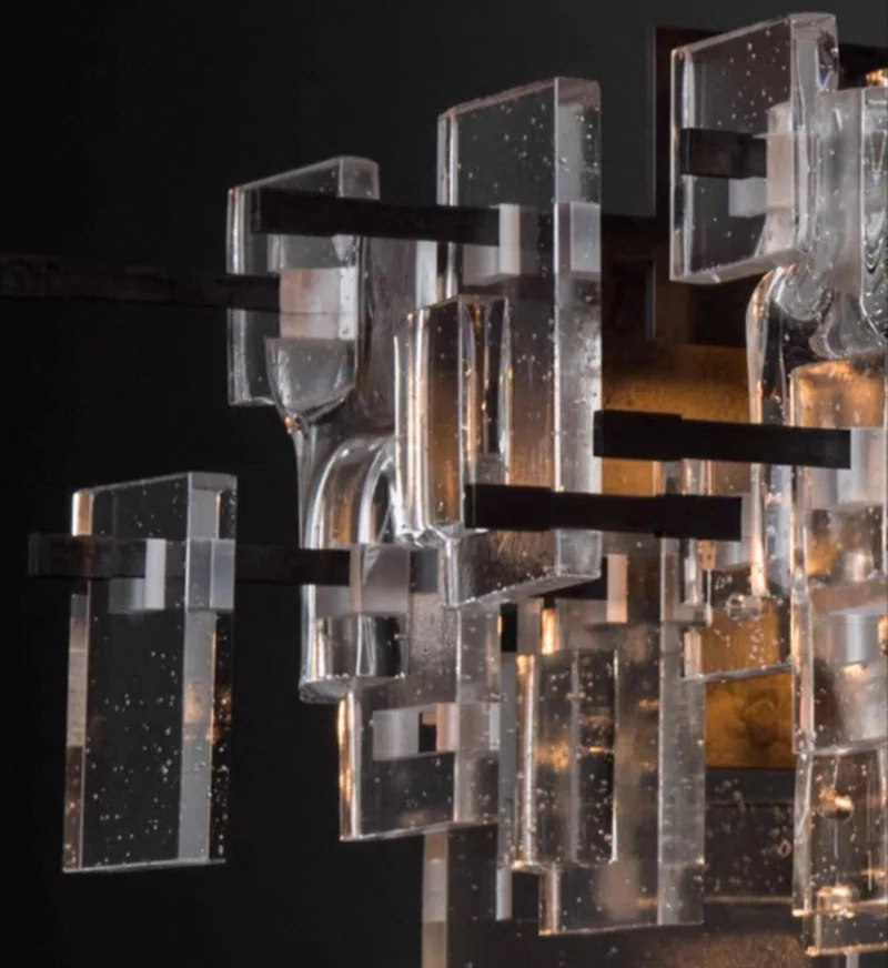 Linear Brass & Glass Chandelier | CLKUD025