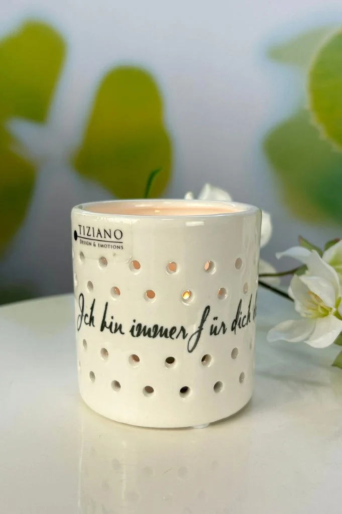 Tischlicht Mazano "Ich bin immer für dich da" creme-weiß
