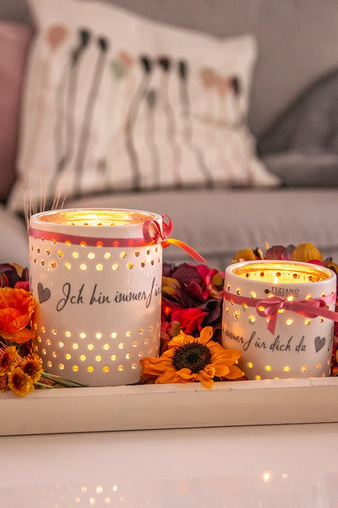 Tischlicht Mazano "Ich bin immer für dich da" creme-weiß