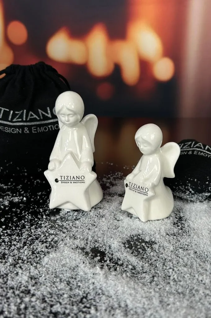Geschenksäckchen Engel Nora mit Stern creme-weiß