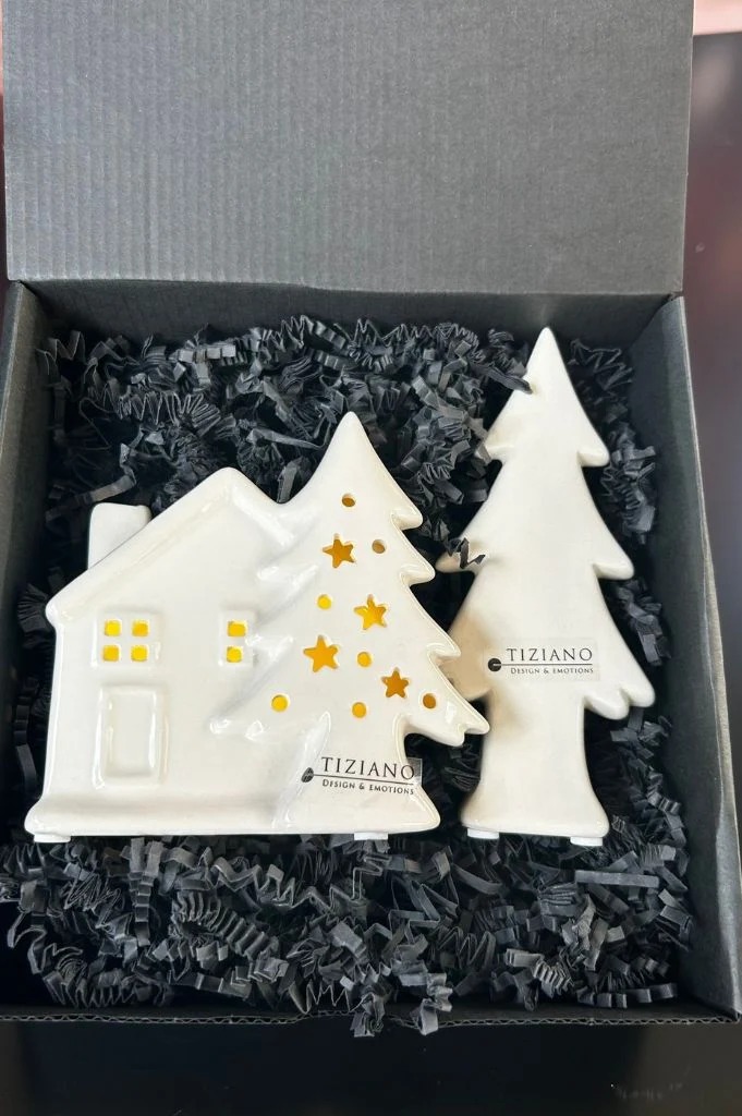 Geschenkbox Baum Adelmo & LED Haus Civorio