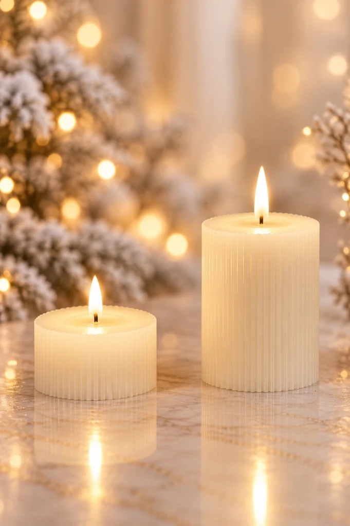 Deko LED Kerzen Streifen creme