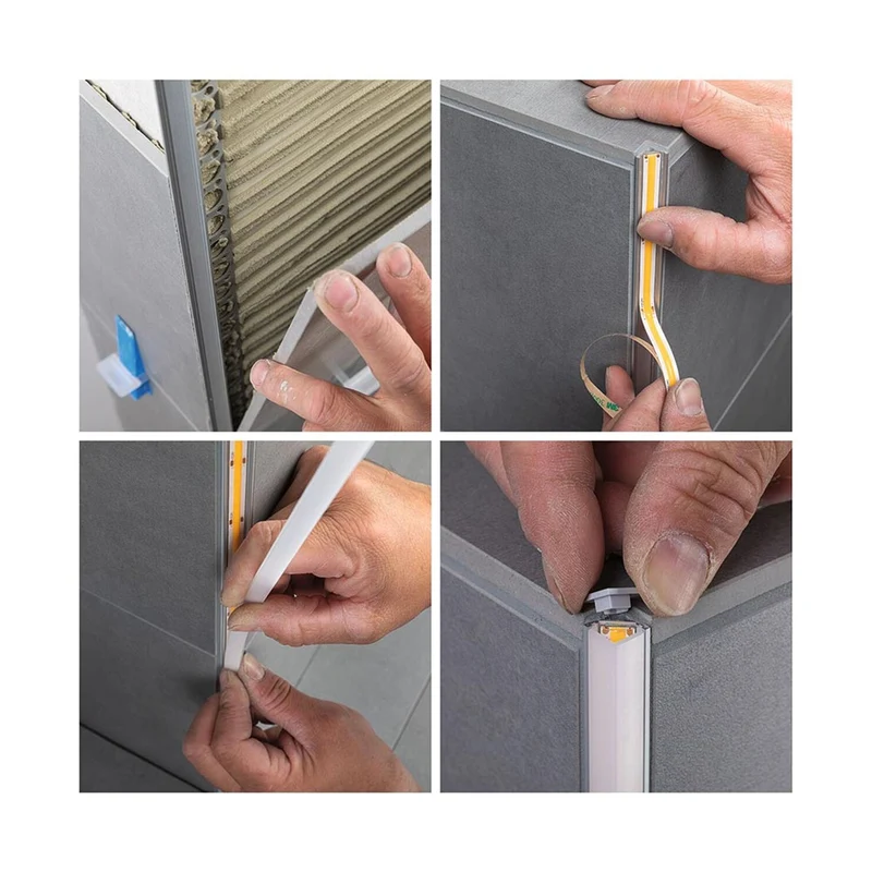 LumiTiles LED Strip 2m Profil Frame Alu-Eloxiert, Satiniert