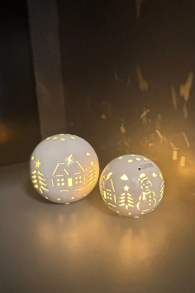 Deko Lichtkugel Rivello LED Schneelandschaft