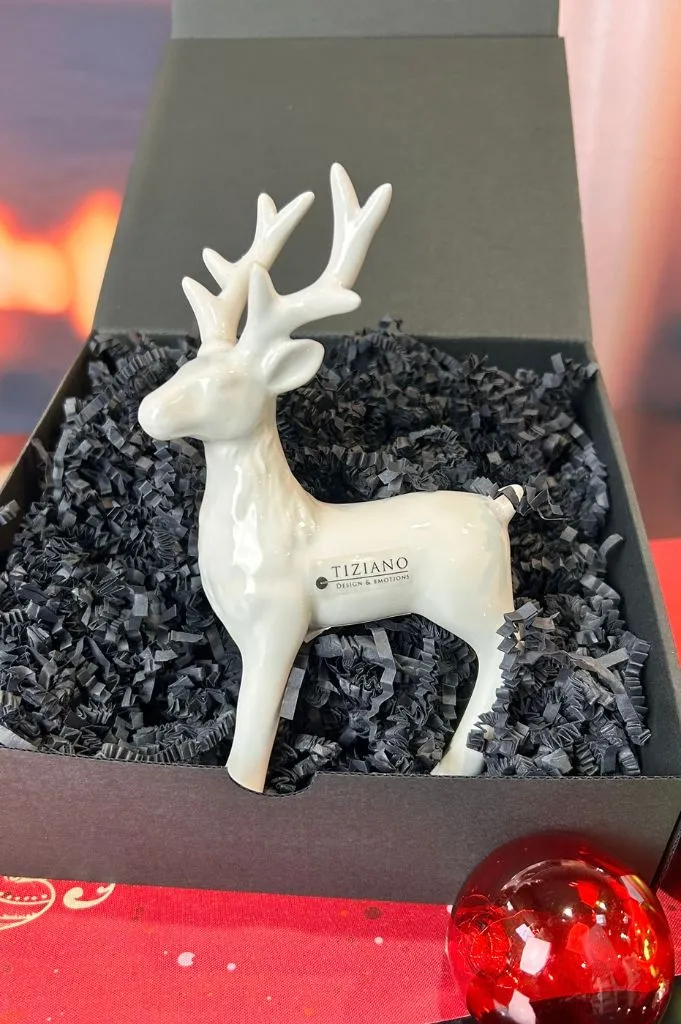 Geschenkbox Hirsch Robin creme-weiß