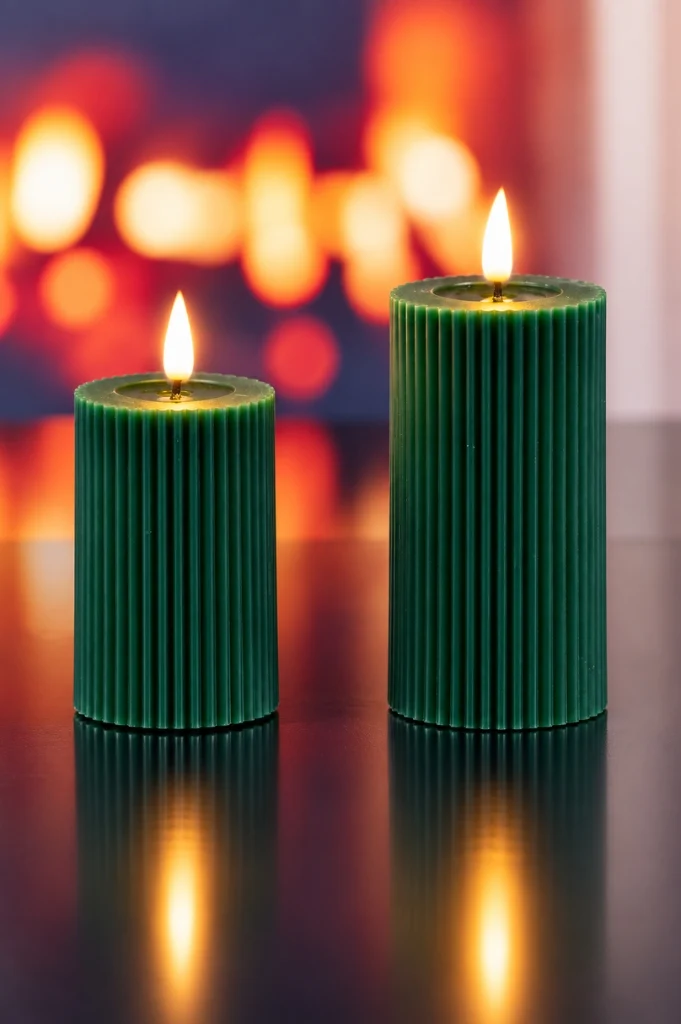 Deko LED Kerzen Streifen grün