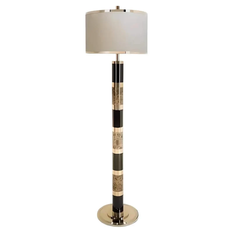 Striped Marble & Brass Floor Lamp | CLKIS025D