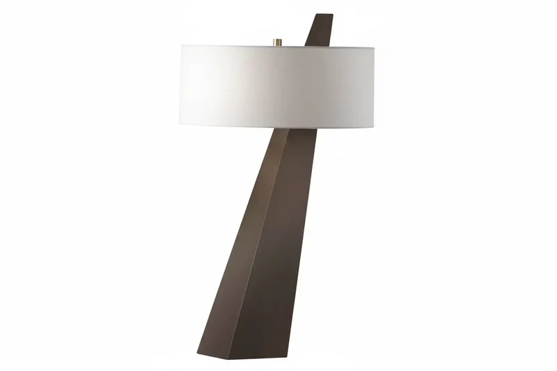 Cantilevered Oak Table Lamp | Linen Shade | CLVMO0281