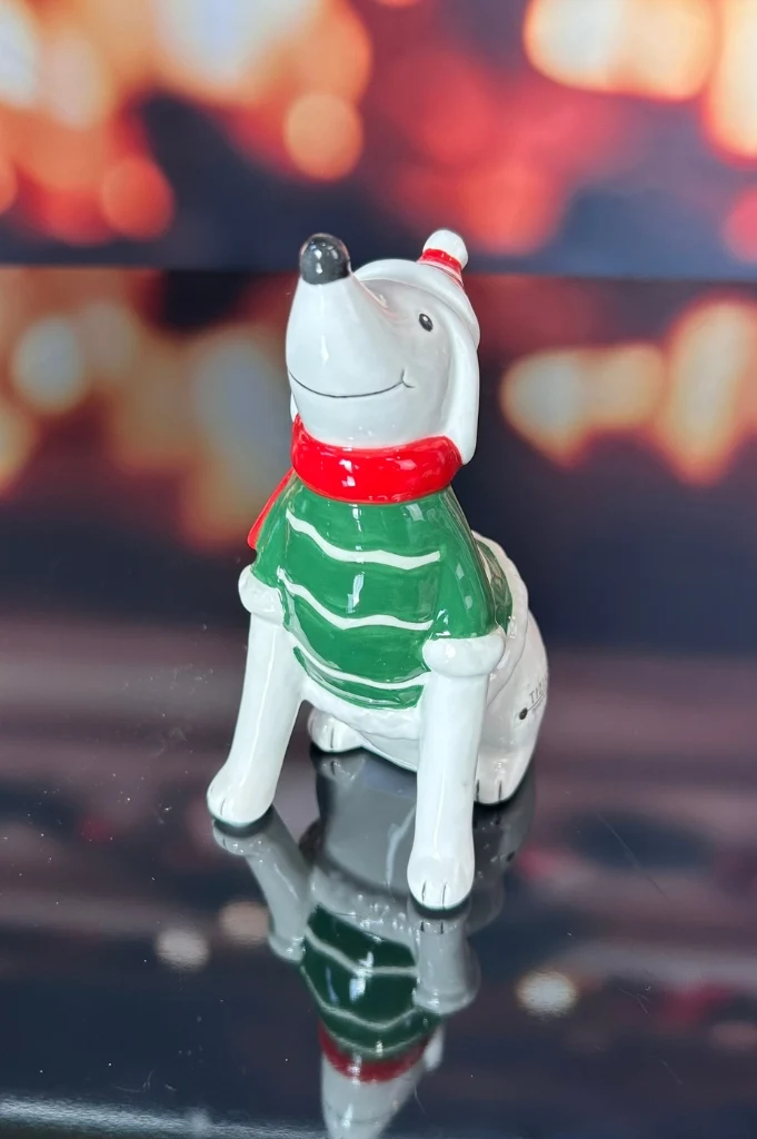 2er Set Deko Hund Rolf mit grünem Pulli