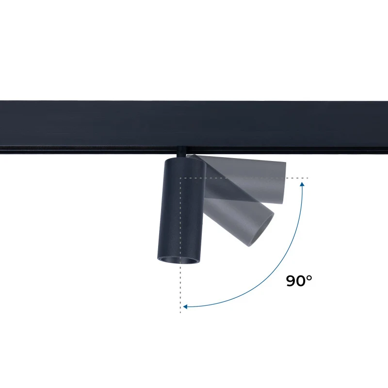 Trano 48V LED Strahler Magnet Schienensystem 10W/20W DALI‑2 dimmbar CCT 2700‑6000K CRI90 36° schwenkbar Schwarz