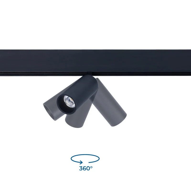 Trano 48V LED Strahler Magnet Schienensystem 10W/20W DALI‑2 dimmbar CCT 2700‑6000K CRI90 36° schwenkbar Schwarz