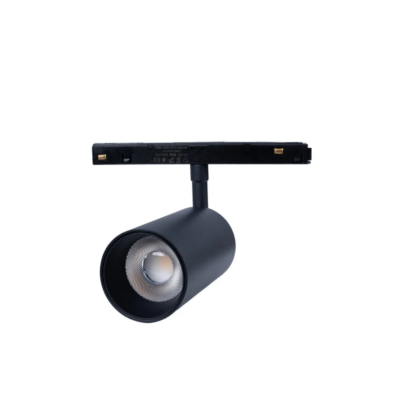 Trano 48V LED Strahler Magnet Schienensystem 10W/20W DALI‑2 dimmbar CCT 2700‑6000K CRI90 36° schwenkbar Schwarz