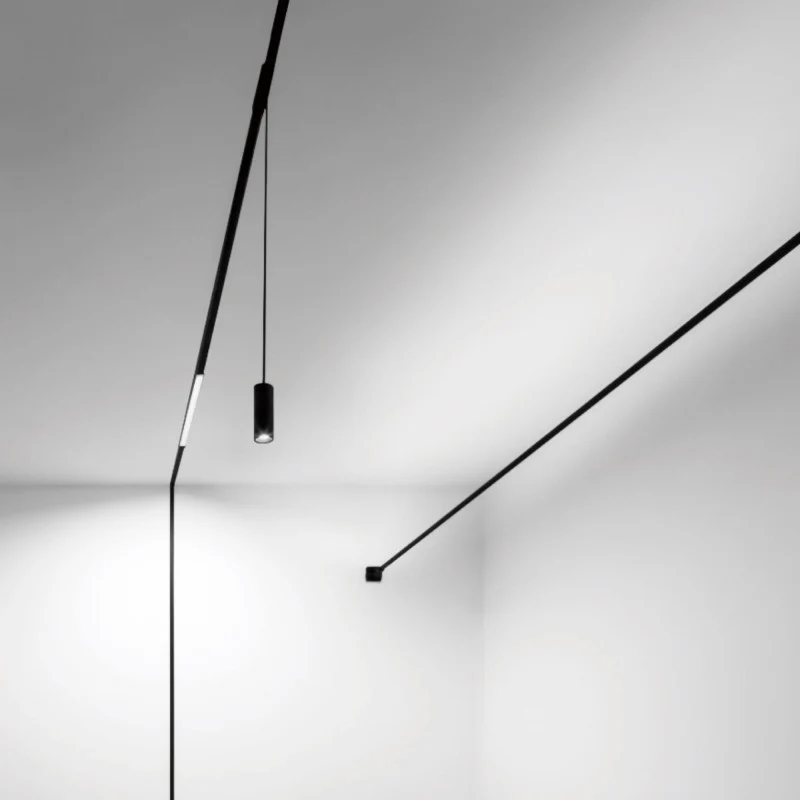 Trano 48V LED Pendelleuchte 5W dimmbar – Magnet Schienensystem, DALI‑2, CCT 2700–6000K, CRI>90, 36° Spot, Aluminium Schwarz