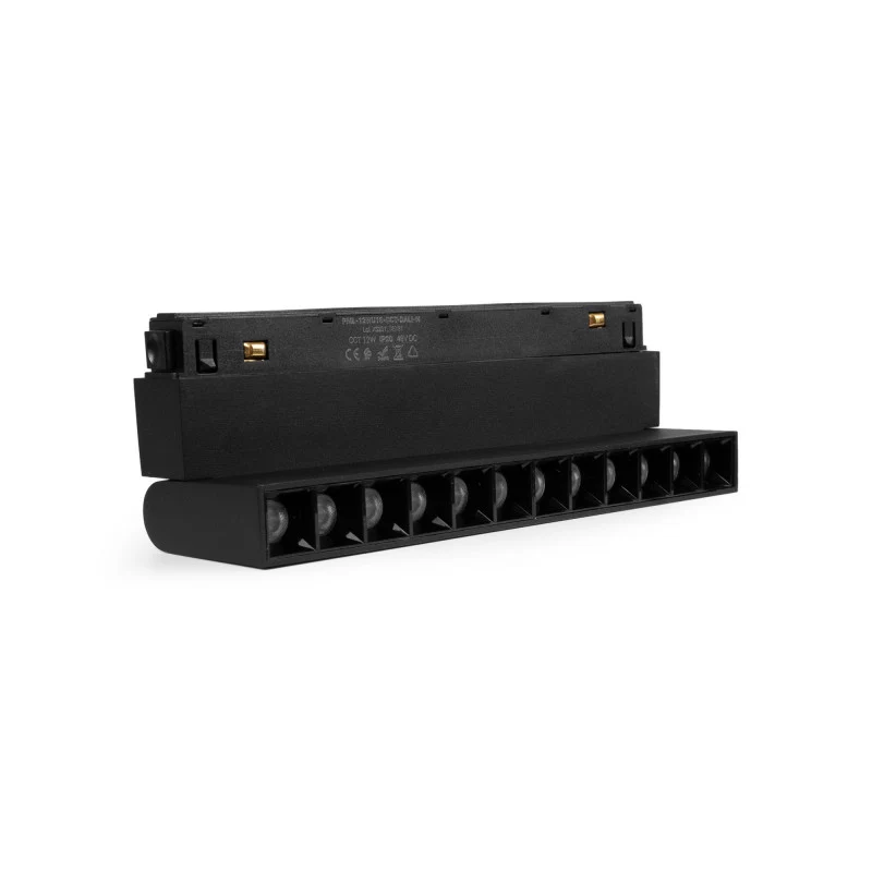 Trano 48V Magnet‑Schienenstrahler CCT 12W/18W DALI‑2 dimmbar UGR18, 24° Spot, CRI 95, schwenkbar – Linear LED Lampe Schwarz