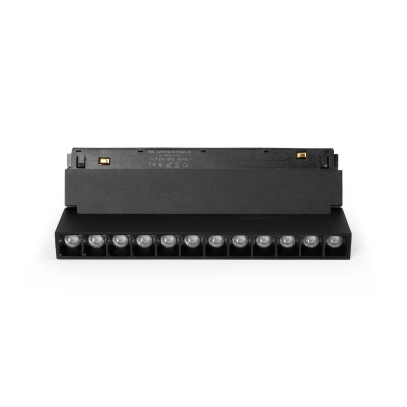 Trano 48V Magnet‑Schienenstrahler CCT 12W/18W DALI‑2 dimmbar UGR18, 24° Spot, CRI 95, schwenkbar – Linear LED Lampe Schwarz