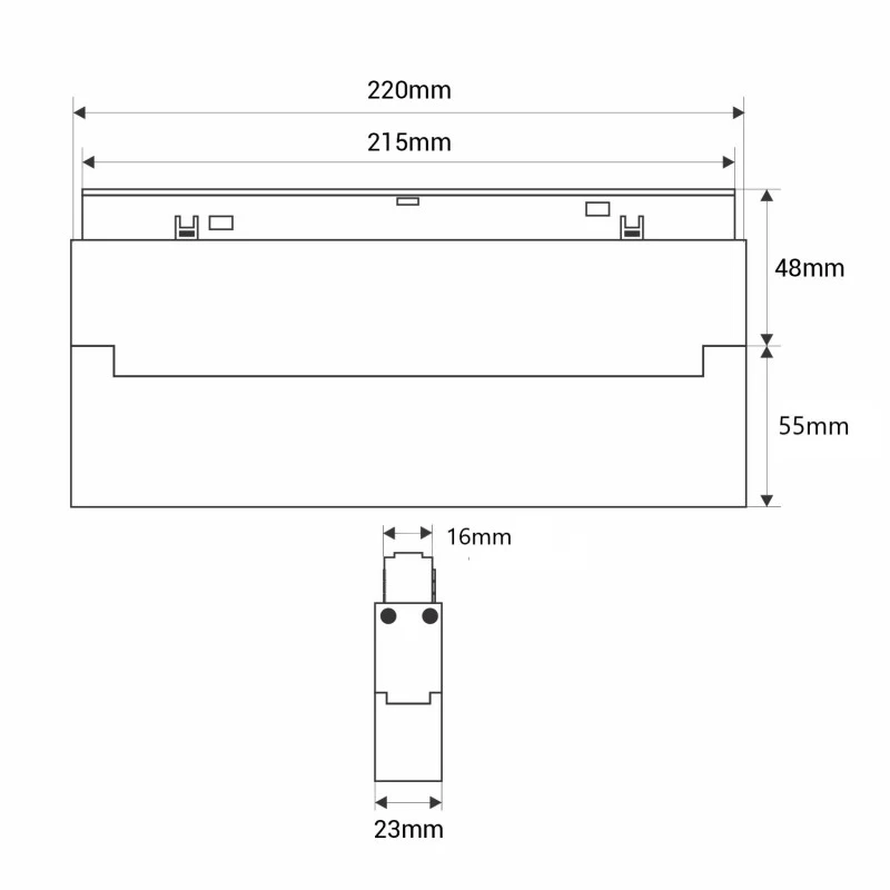 Trano 48V Magnet‑Schienenstrahler CCT 12W/18W DALI‑2 dimmbar UGR18, 24° Spot, CRI 95, schwenkbar – Linear LED Lampe Schwarz