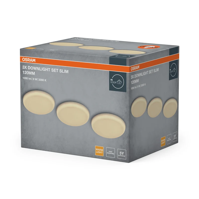 OSRAM LED Downlight Adjustable Cut-Out Slim Einbaustrahler Set 120 mm 9W Weiß ⌀55 mm