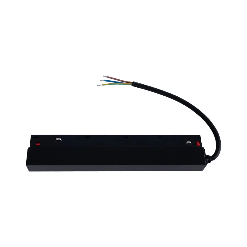 Trano 48V Netzteil für magnetisches 20‑mm Schienensystem – 100W / 200W, Aluminium, IP42, Schwarz, integrierbar, CE & RoHS zertifiziert