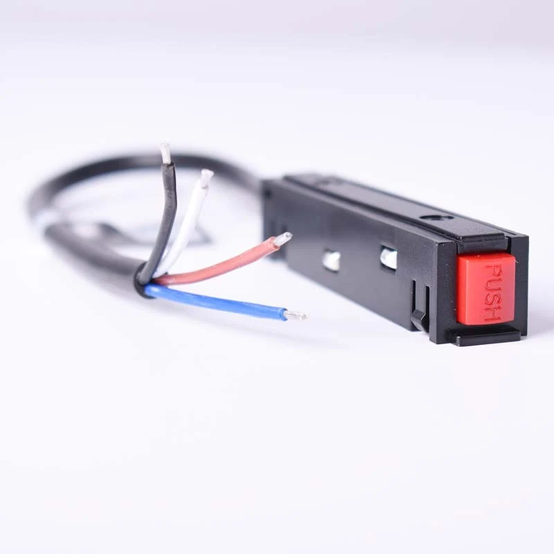 Trano 48V Einspeisung mit 300 mm Kabel für 20 mm Magnetschienen – DALI‑kompatibel, IP20, 90×15 mm, Schwarz