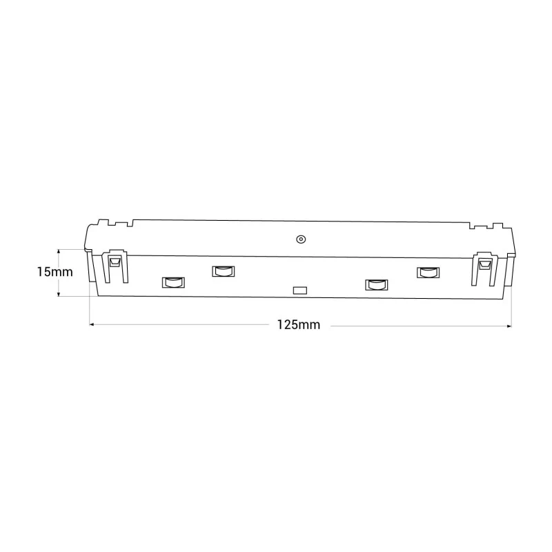 Trano 48V Verbinder‑Set für Magnetschienen 20 mm – Linearverbinder 125×15 mm & Eckverbinder 90° mit 195 mm Kabel – Schwarz, kompatibel mit Aufbau/Einbau/Trimless