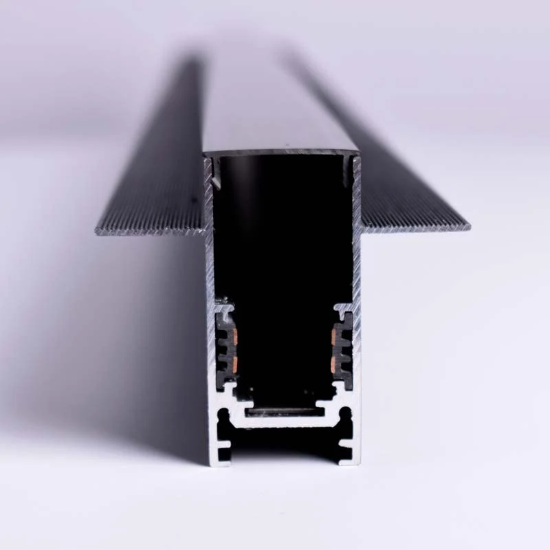 Trano Einbau‑Magnetschiene 20 mm Schwarz – 48V Magnet‑Stromschiene aus Aluminium, IP20, 1 m & 2 m, inkl. Abdeckung & Endkappen, CE/ROHS