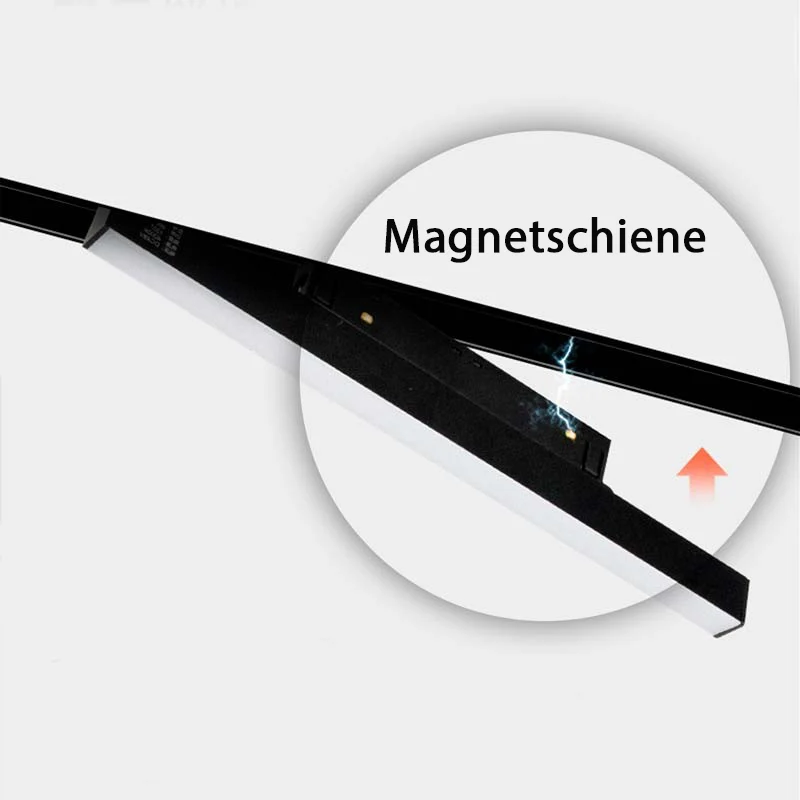 Trano Einbau‑Magnetschiene 20 mm Schwarz – 48V Magnet‑Stromschiene aus Aluminium, IP20, 1 m & 2 m, inkl. Abdeckung & Endkappen, CE/ROHS