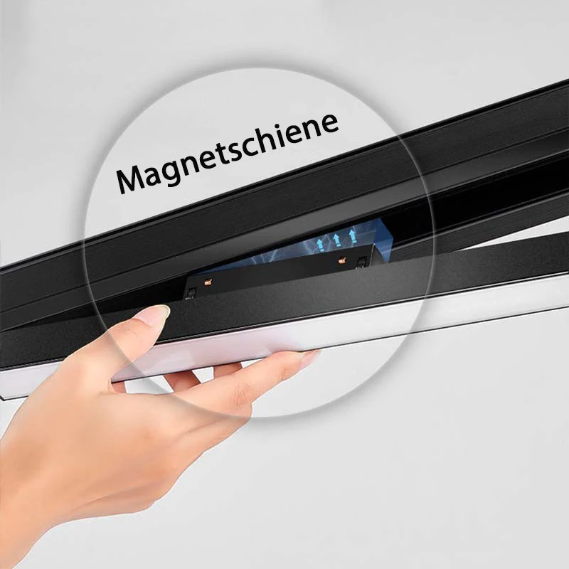 Trano Einbau‑Magnetschiene 20 mm Schwarz – 48V Magnet‑Stromschiene aus Aluminium, IP20, 1 m & 2 m, inkl. Abdeckung & Endkappen, CE/ROHS