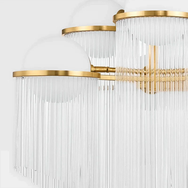 Cascading Glass Chandelier | 12-Light Brass | CLPOP014