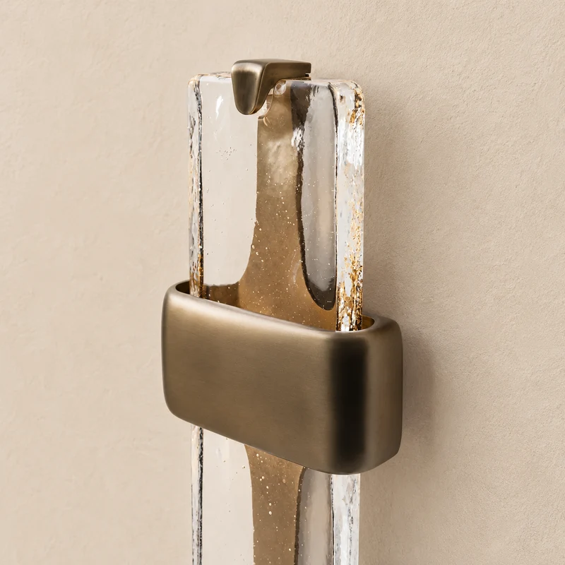 Textured Glass & Brass Wall Sconce | CLGGP57