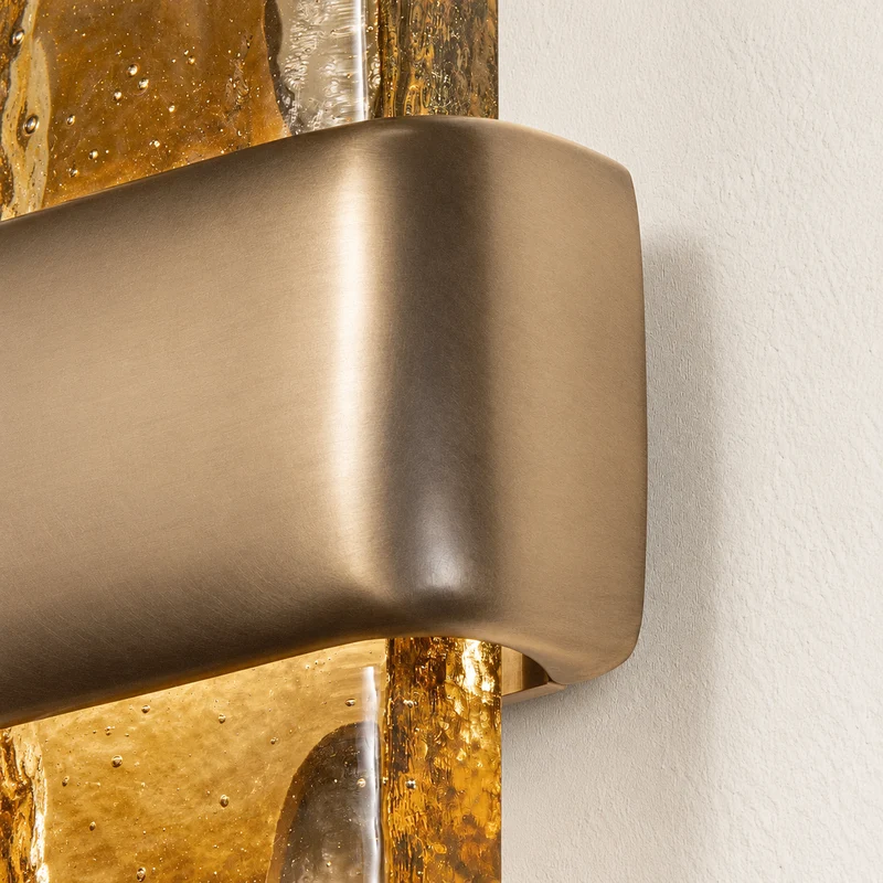 Textured Glass & Brass Wall Sconce | CLGGP57