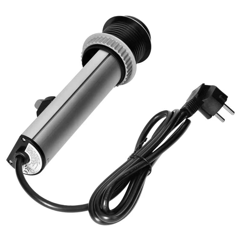 Trano Möbelsteckdose Versenkbar Ø60mm, 3x Schuko Typ F, 2x USB (A+C), 3680W, Edelstahl,1,5m Kabel, IP20, ausziehbar