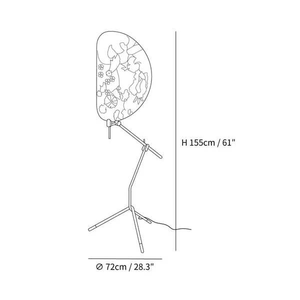 Art Deco Botanical Glass Floor Lamp | CLXDR025