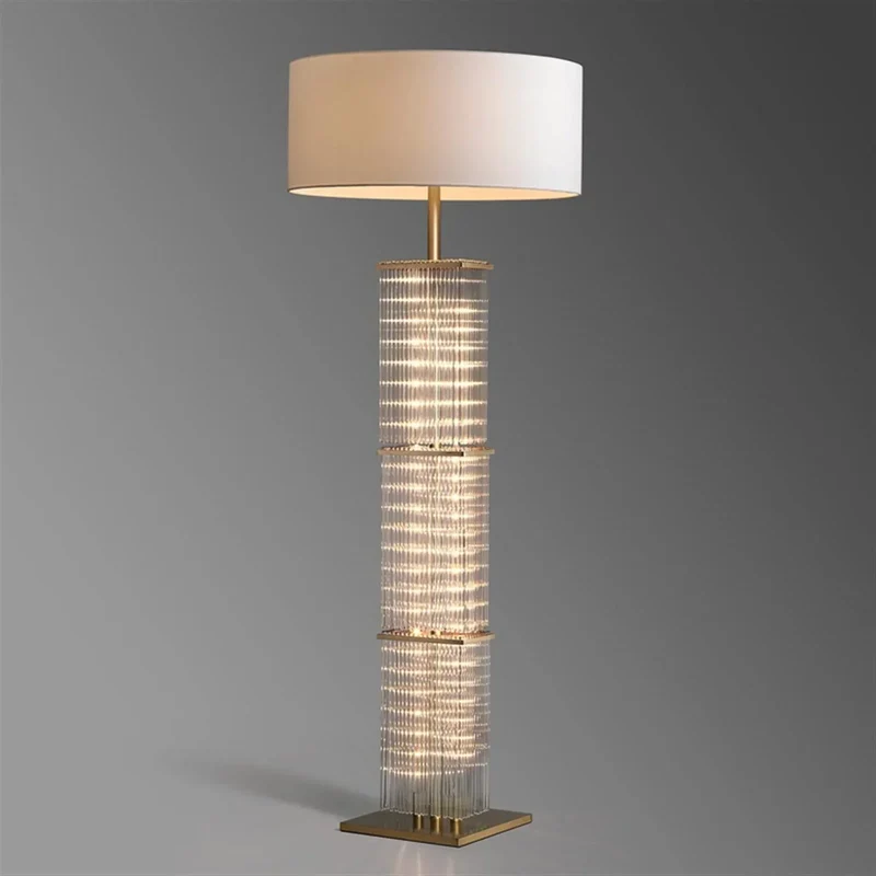 Glass & Copper Cage Floor Lamp | CLGT025