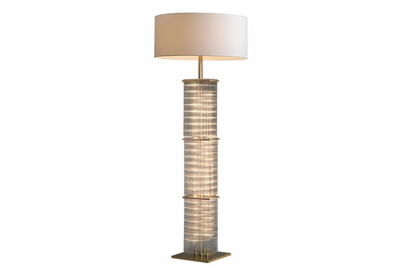 Glass & Copper Cage Floor Lamp | CLGT025