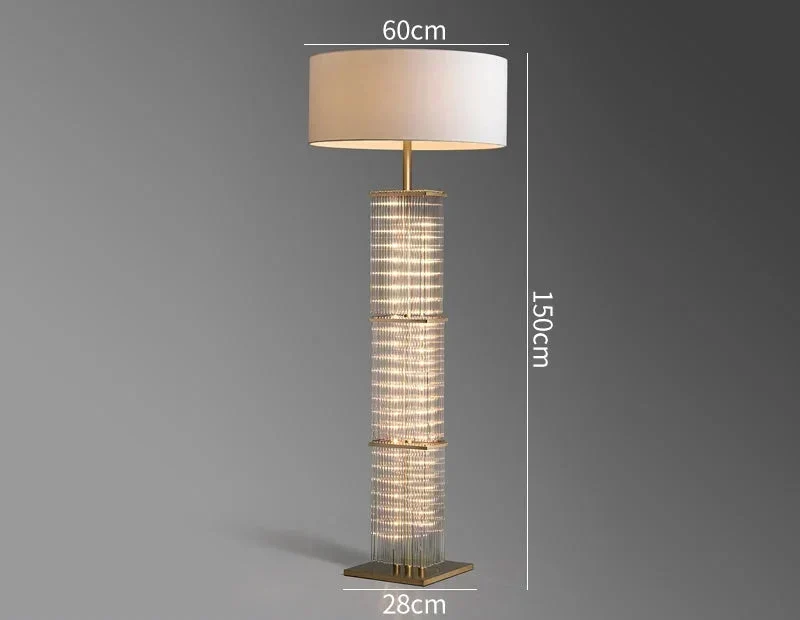 Glass & Copper Cage Floor Lamp | CLGT025