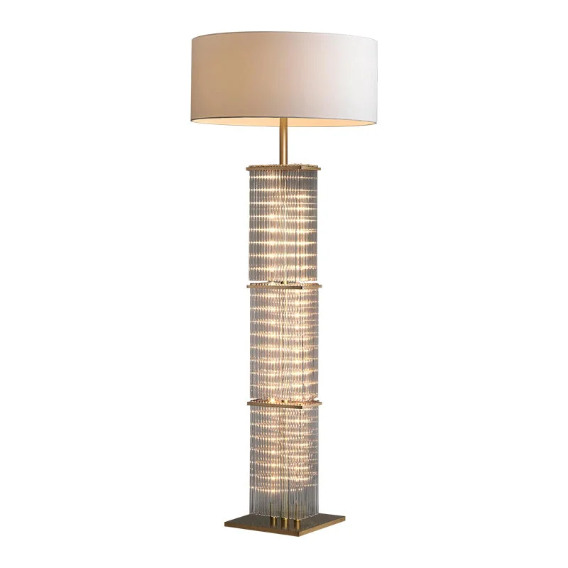 Glass & Copper Cage Floor Lamp | CLGT025
