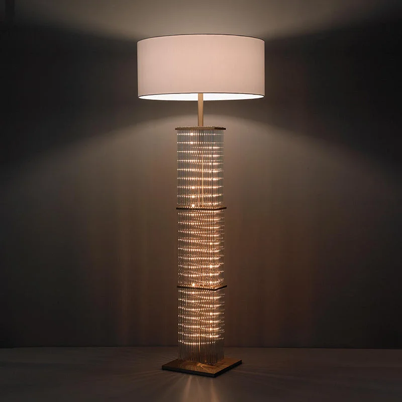Glass & Copper Cage Floor Lamp | CLGT025
