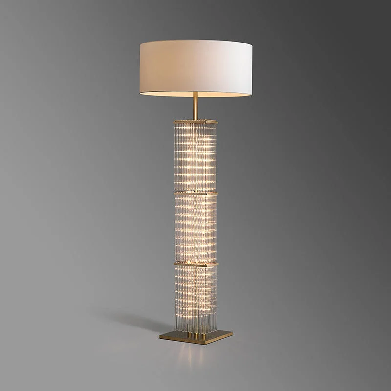 Glass & Copper Cage Floor Lamp | CLGT025