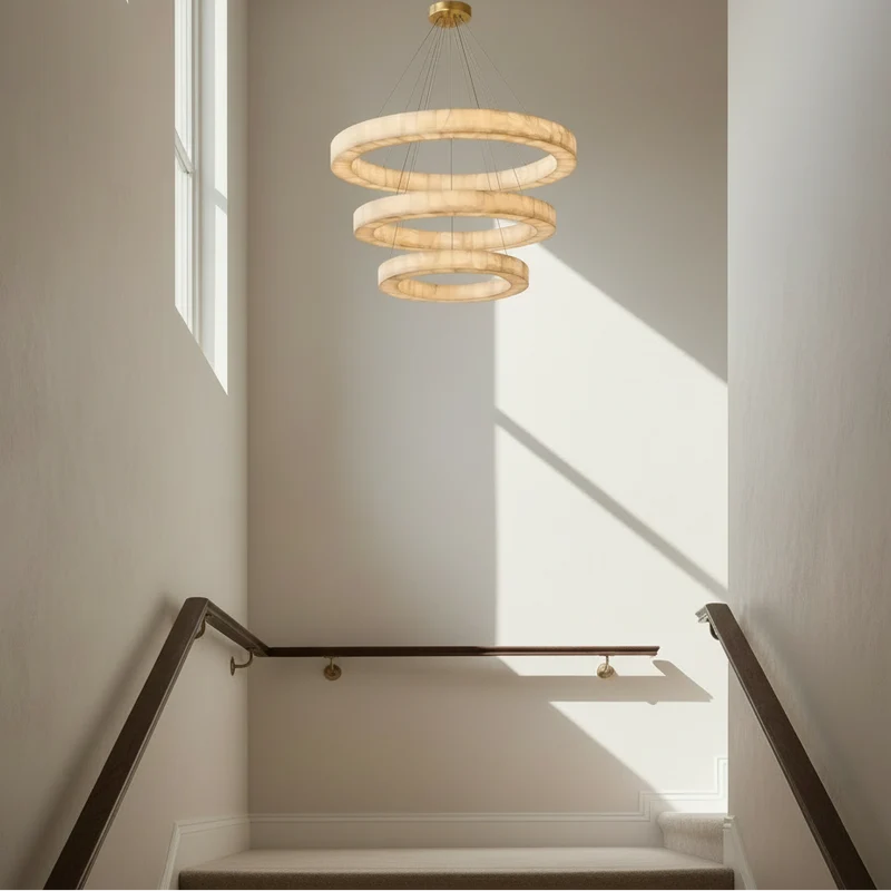 3-Tier Round Alabaster Chandelier | CLVC0212