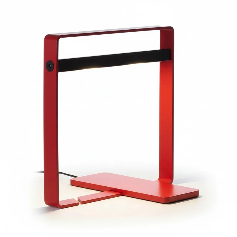 LED Tischleuchte ORING Rot – Design Nachttisch- & Schreibtischlampe 7W | Segno
