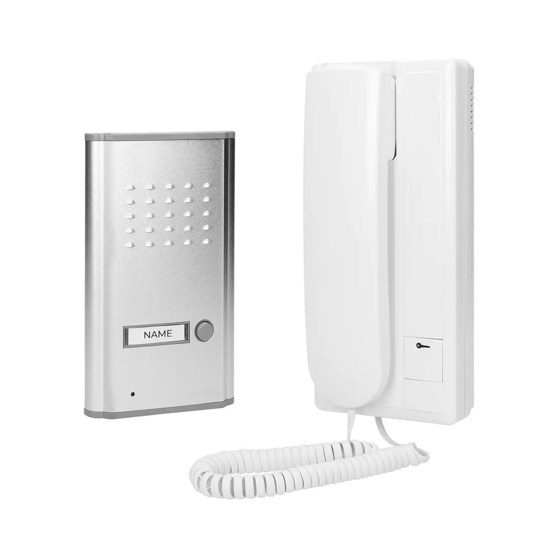 Trano Türsprechanlage 1-Familienhaus Unterputz | 230V AC | 4-Draht | IP44 | Unifon mit Hörer | Direktanschluss E-Öffner