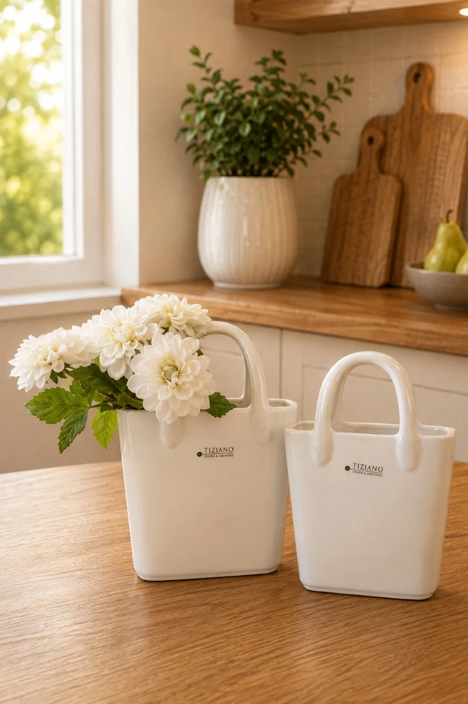 Pflanztasche Cesta creme-weiß