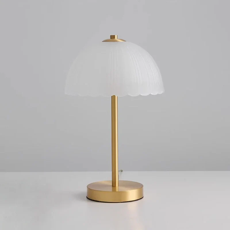 Mushroom Table Lamp | Gold & Frosted Glass | CLMSH025G