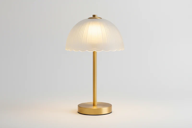 Mushroom Table Lamp | Gold & Frosted Glass | CLMSH025G