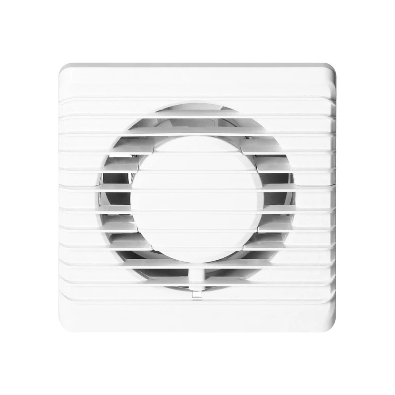 Trano Badezimmerlüfter 100mm Wandmontage mit Zugschalter – 93 m³/h Luftleistung, 26 dB, 8W, 135x135mm, flach & kompakt