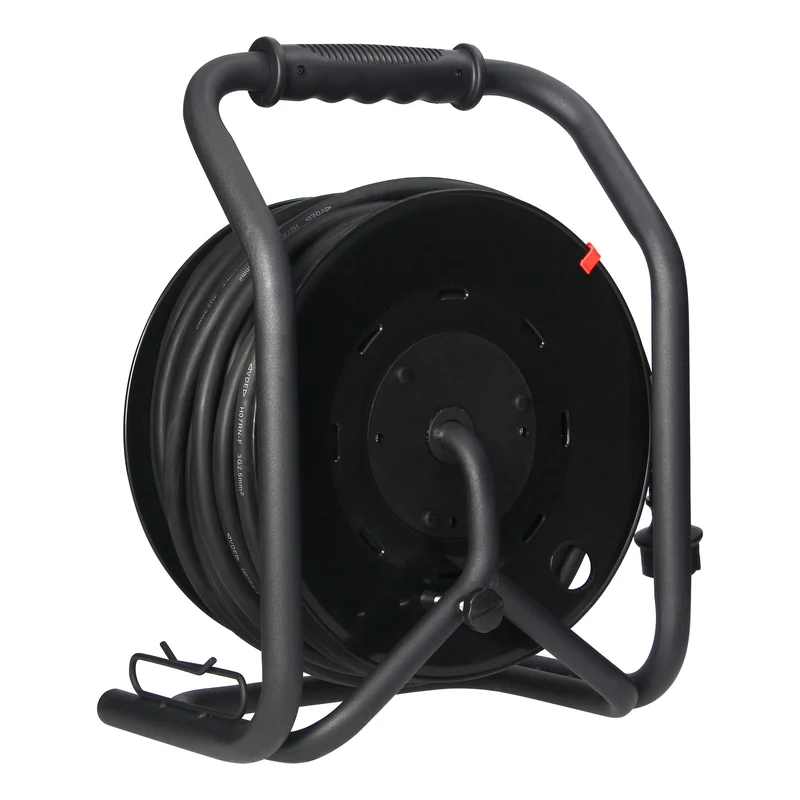 Trano Kabeltrommel 40m H07RN-F 3x2,5mm² IP44 | 4x Schuko Steckdosen mit Kinderschutz | 3200W | Gummi Kabel | Anti-Twist | Thermoschutz