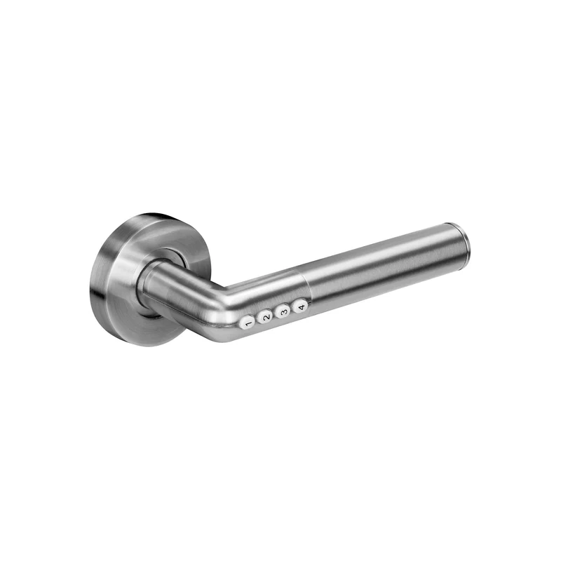 Trano Smart Griff, Elektronische Drückergarnitur mit PIN & Bluetooth 4.0 – IP44, für Türen 38–58 mm, schwarz oder silber, beleuchtet, 2×CR2