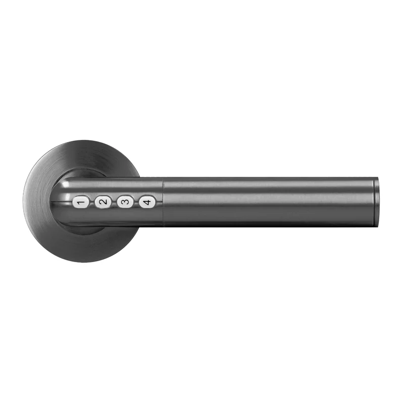 Trano Smart Griff, Elektronische Drückergarnitur mit PIN & Bluetooth 4.0 – IP44, für Türen 38–58 mm, schwarz oder silber, beleuchtet, 2×CR2