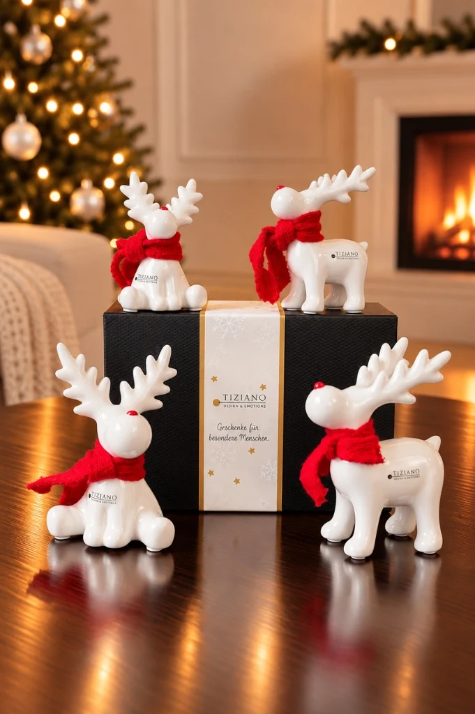 Deko Rentier Rudolph 2fach sortiert in Geschenkkarton