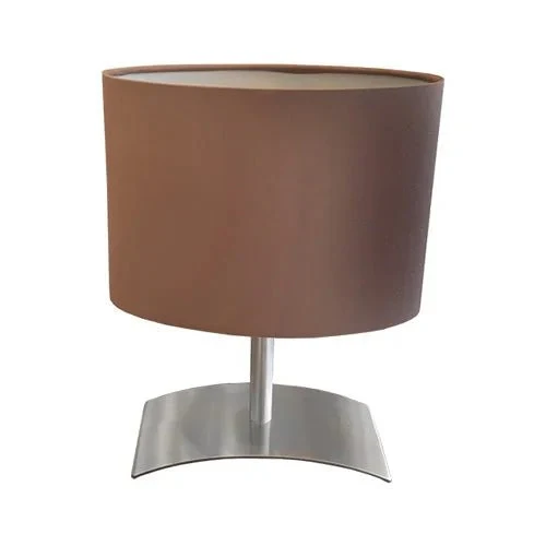 Reality kleine Tischlampe mit ovalem Stoffschirm – Braun/Cappuccino, E14 inkl. LED